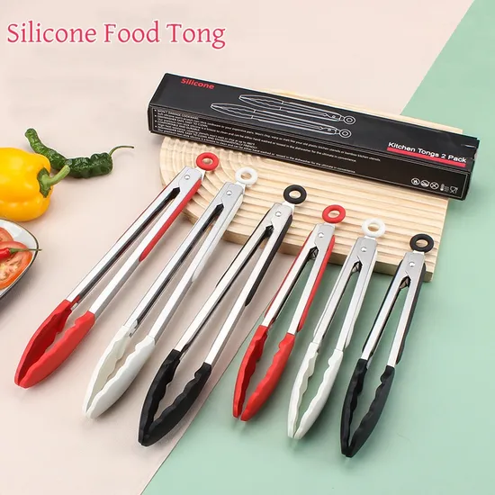 High Quality Silicone Food Bread Barbecue Tong Silicone Food Tongs
