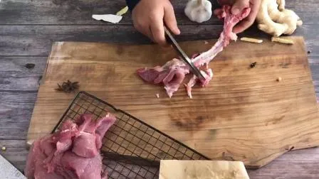 Carbon Steel Forging Slice Knife with Wooden Handle and Leather Pouch (SE