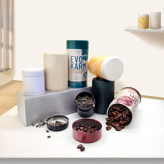Custom Airtight Metal Tin Box for Matcha and Tea Coffee Storage
