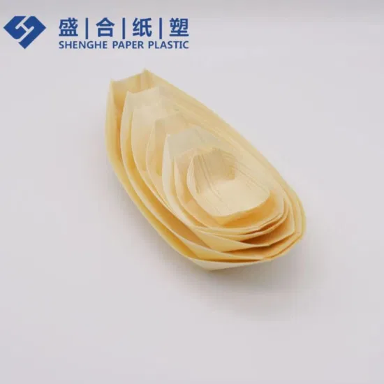 China Factory Kitchen Dinner Table Snack Tableware Wooden Sushi Boat