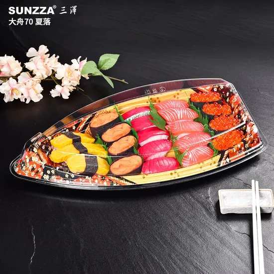 Sunzza Large Boat Disposable Sushi Boat Sushi Tray Packaging Plate Set