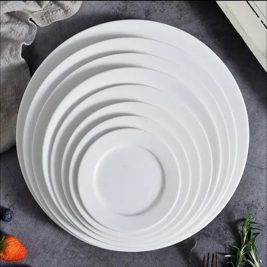 6/6.5/8/9/10/10.5/10.75/11/12 Inch Round Dinner Flat Ceramic Plates Bone China