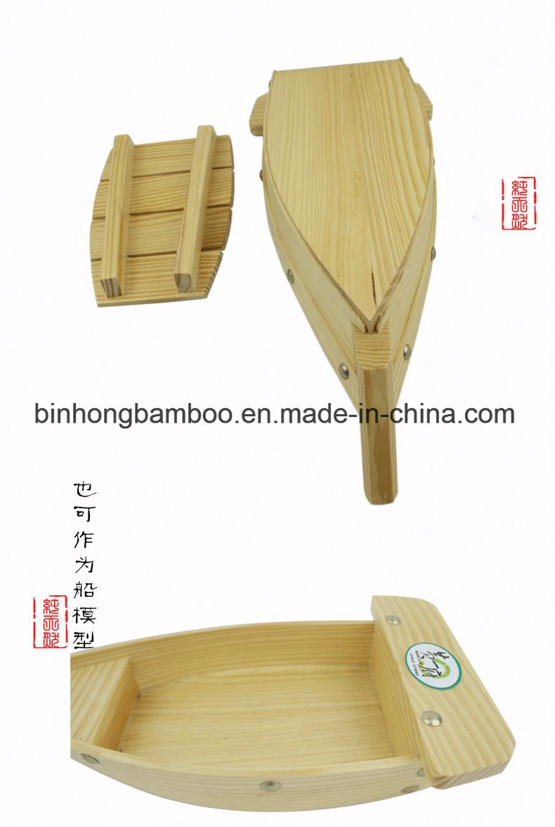 High Quality Japanese Wood Sushi Boat, Bamboo Sushi Boat