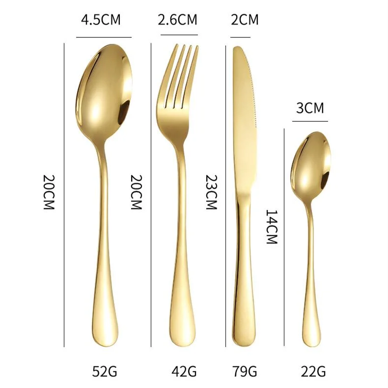 Wholesale 24 PCS Amazon Hot Selling Silverware Stainless Steel Flatware Gold Cutlery