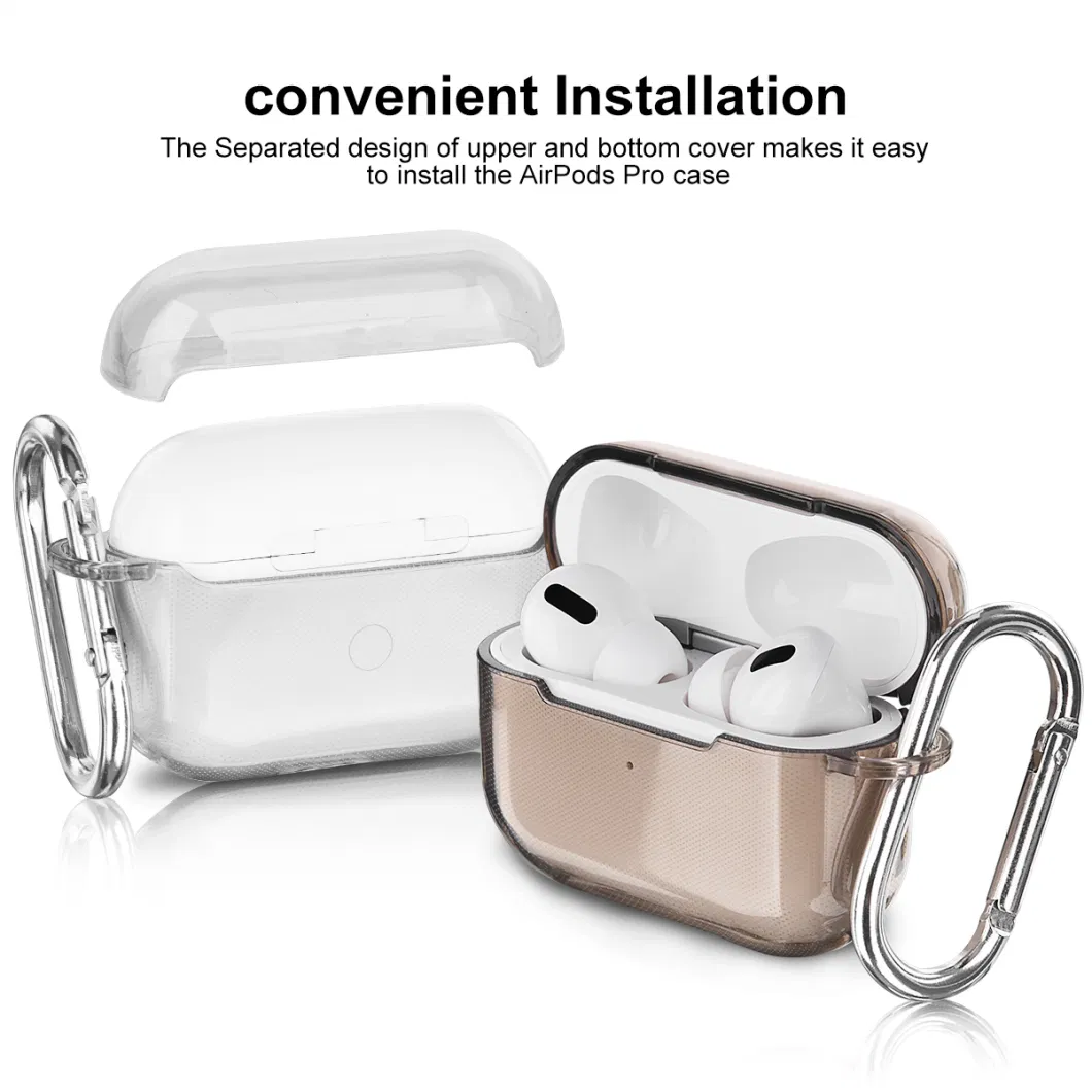 High Quality Clear Transparent Soft TPU Skin Case Protective Cover for Apple Airpods PRO Case Air Pods Case Keychain