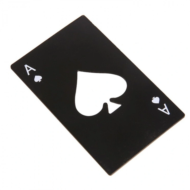 Stainless Steel Credit Card Bottle Opener Card Black Poker Card Beer Bottle Opener Personalized Spades Bar Tool Bl15825