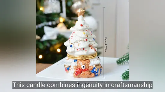Huaming Refined Elegance Cartoon Bear Christmas Tree Ceramic Jar Fragrance Aromatherapy Scented Candles Graduation Present Aromatherapy Candles 