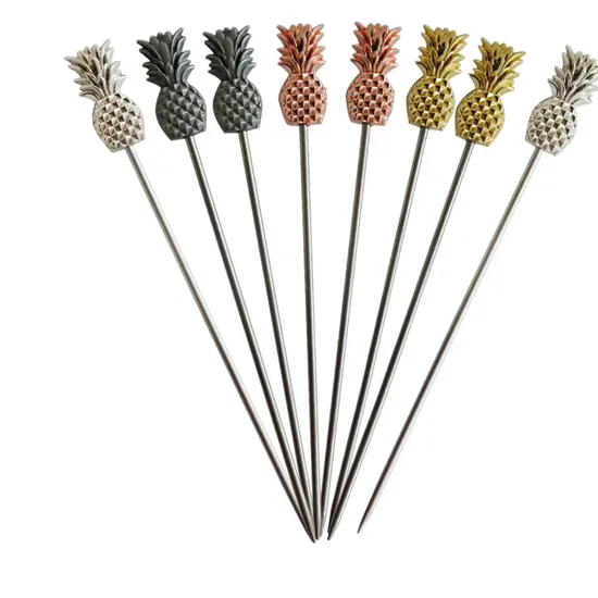 Stainless Steel 304 Bar Accessories Fruit Drink Garnish Martini Pick Fruit Stick Bar Tool 