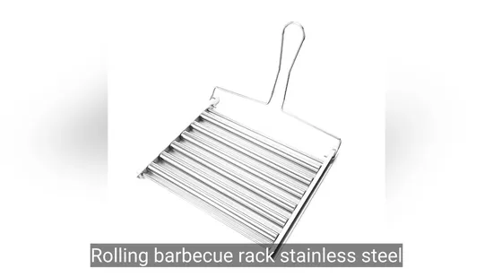 Rolling Barbecue Rack Stainless Steel Hot Dog Rack BBQ Outdoor High