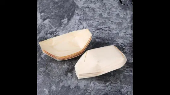 Disposable Food Container Pine Wooden Sushi Boat 9inch