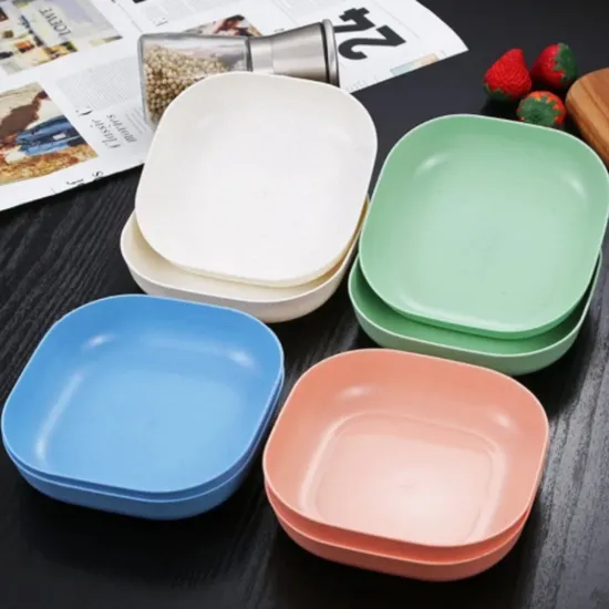 Creative Saucer Plastic Dinner Plate Snack Tableware Fruit Dish with Holder Mi24809 
