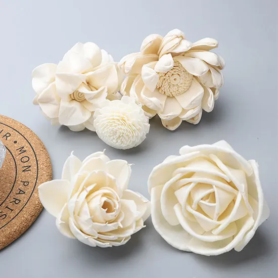 Bulk Assorted Rattan Handmade Wholesale Sola Wood Flowers for Reed Diffuser 