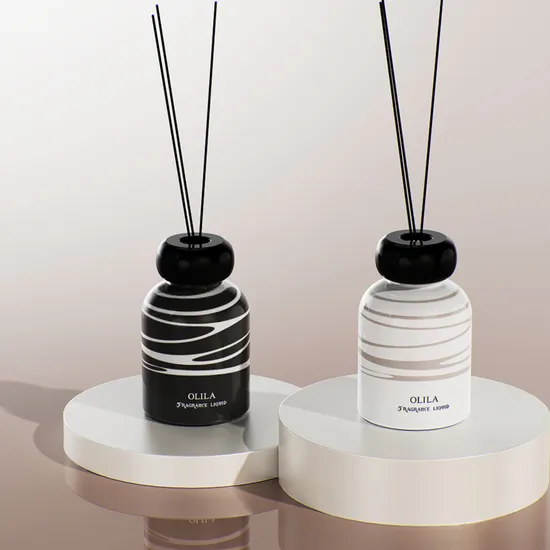 Custom Luxury Essential Oil Aromatherapy Aroma Empty Glass Reed Diffuser Bottle 